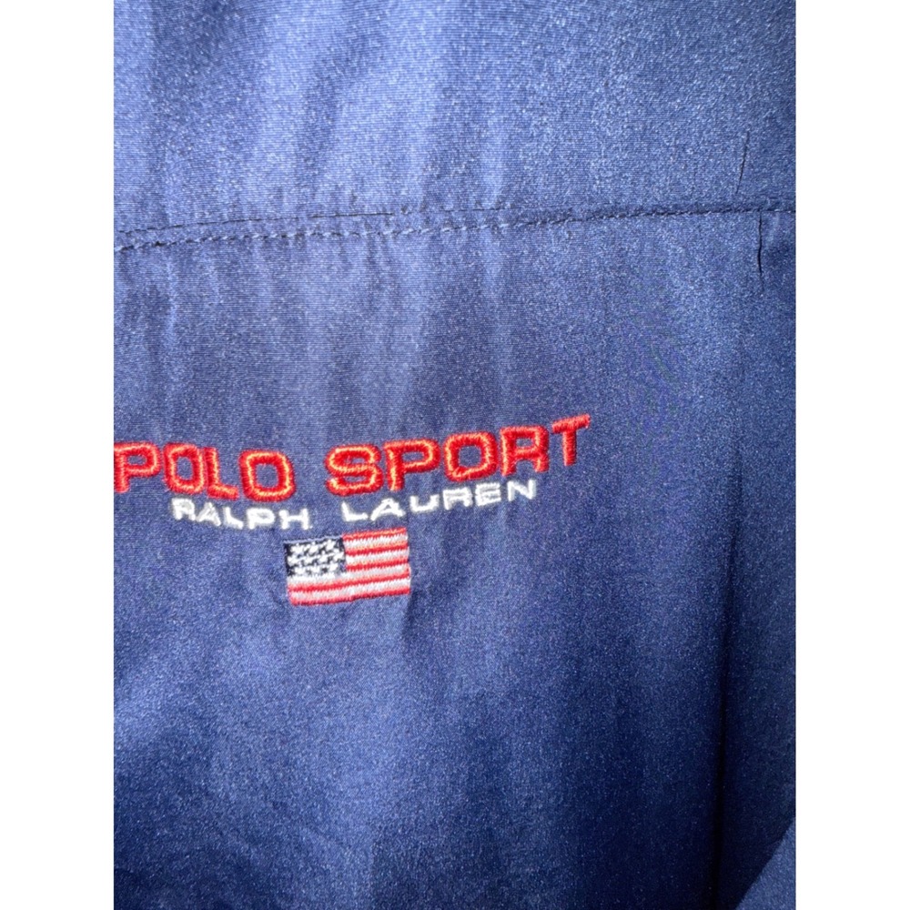 Polo Sport Ralph Lauren Mens Navy Blue Windbreaker Jacket Logo Size M - Picture 4 of 6